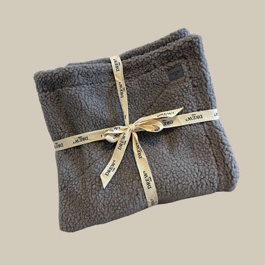 Blødt hundetæppe i teddy fleece, grå