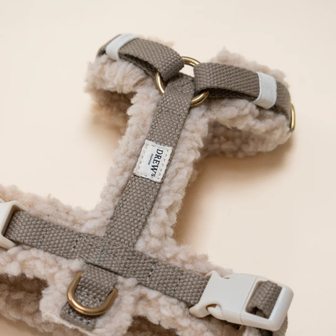 Justerbar hundesele - Beige teddyfleece