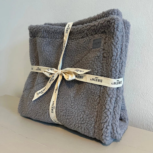 Blødt hundetæppe i teddy fleece, grå