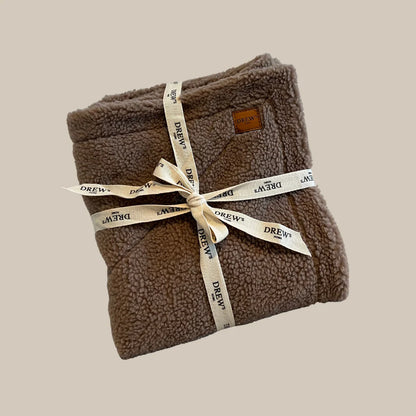 Blødt hundetæppe i teddy fleece, brun