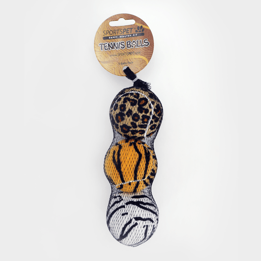 3-pak tennisbolde - jungle edition 🐅🦓🐆