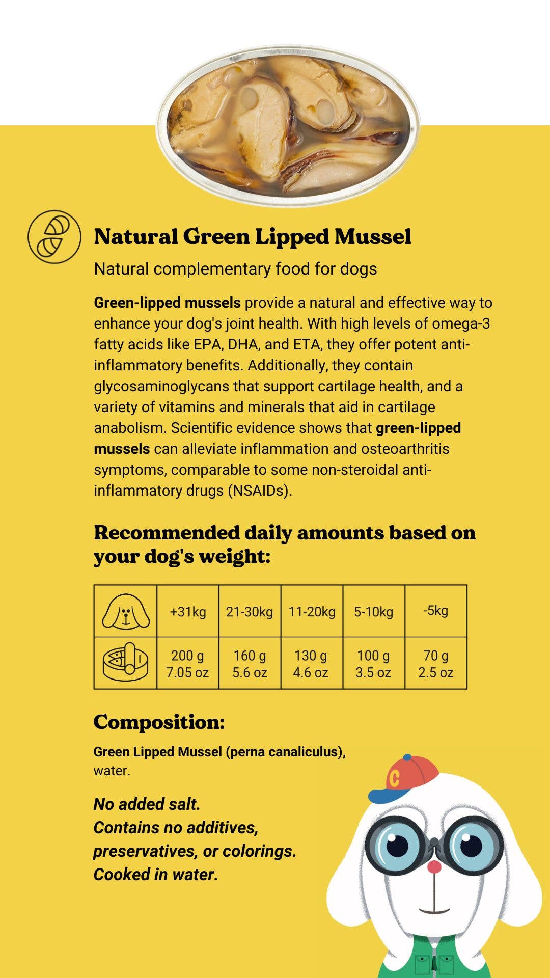 Grønlæbet musling til hunde