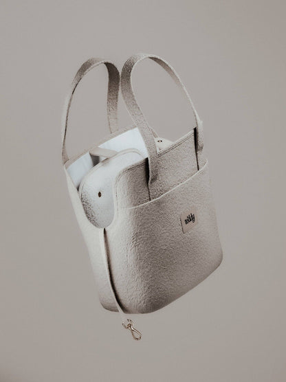 Bouclé bæretaske - Marshmallow
