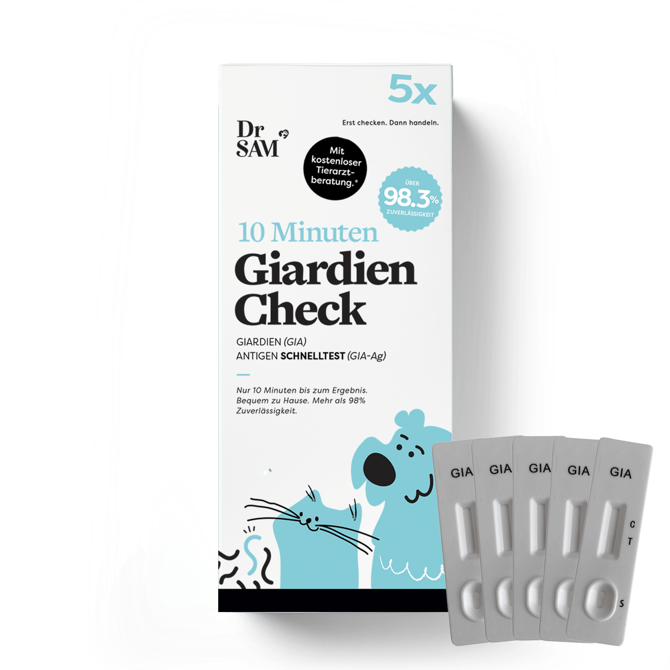 Giardia hjemmetest - svar på 10 minutter - pakke med 5 test