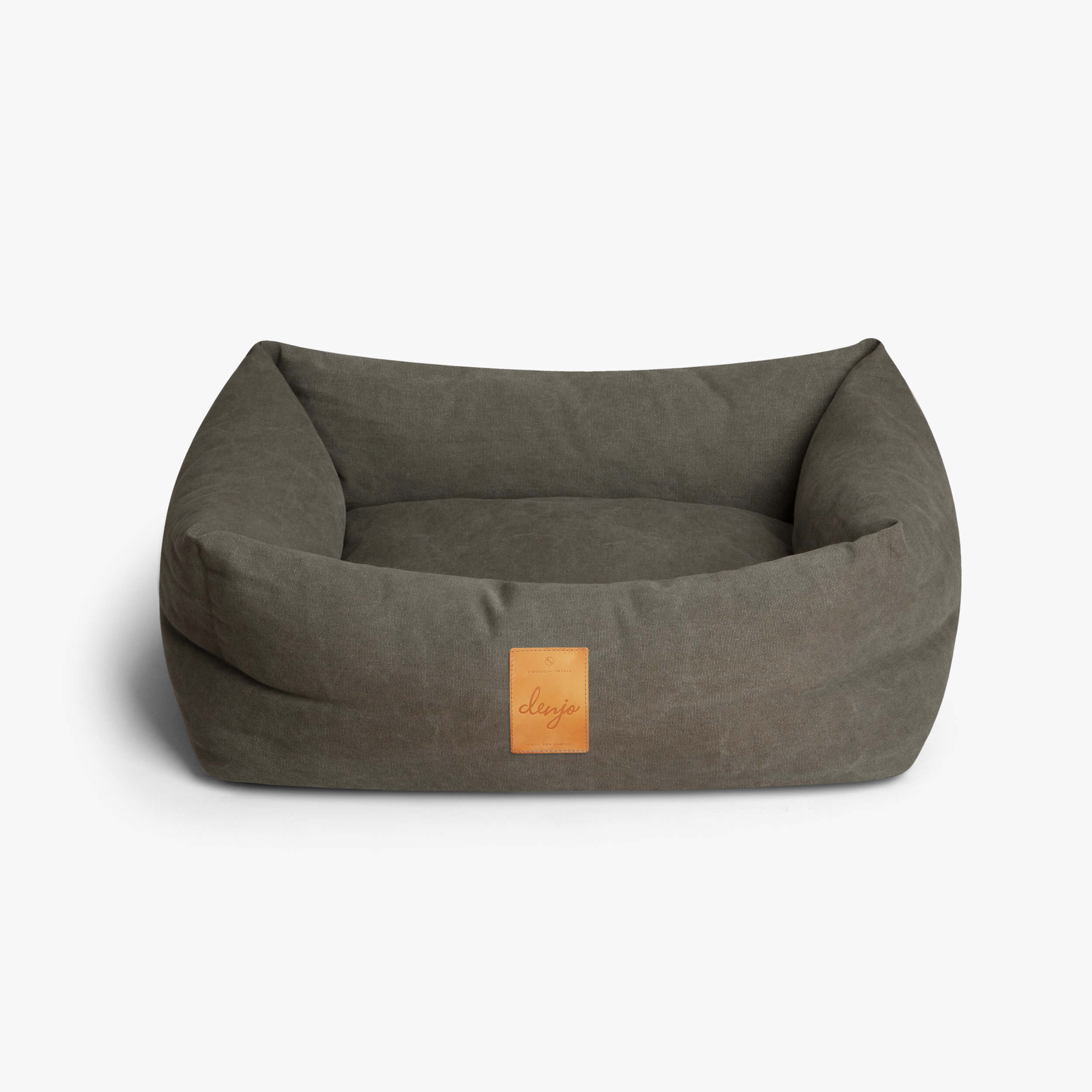 Denjo Dogs - Classic nest, Desert Green med læderdetaljer