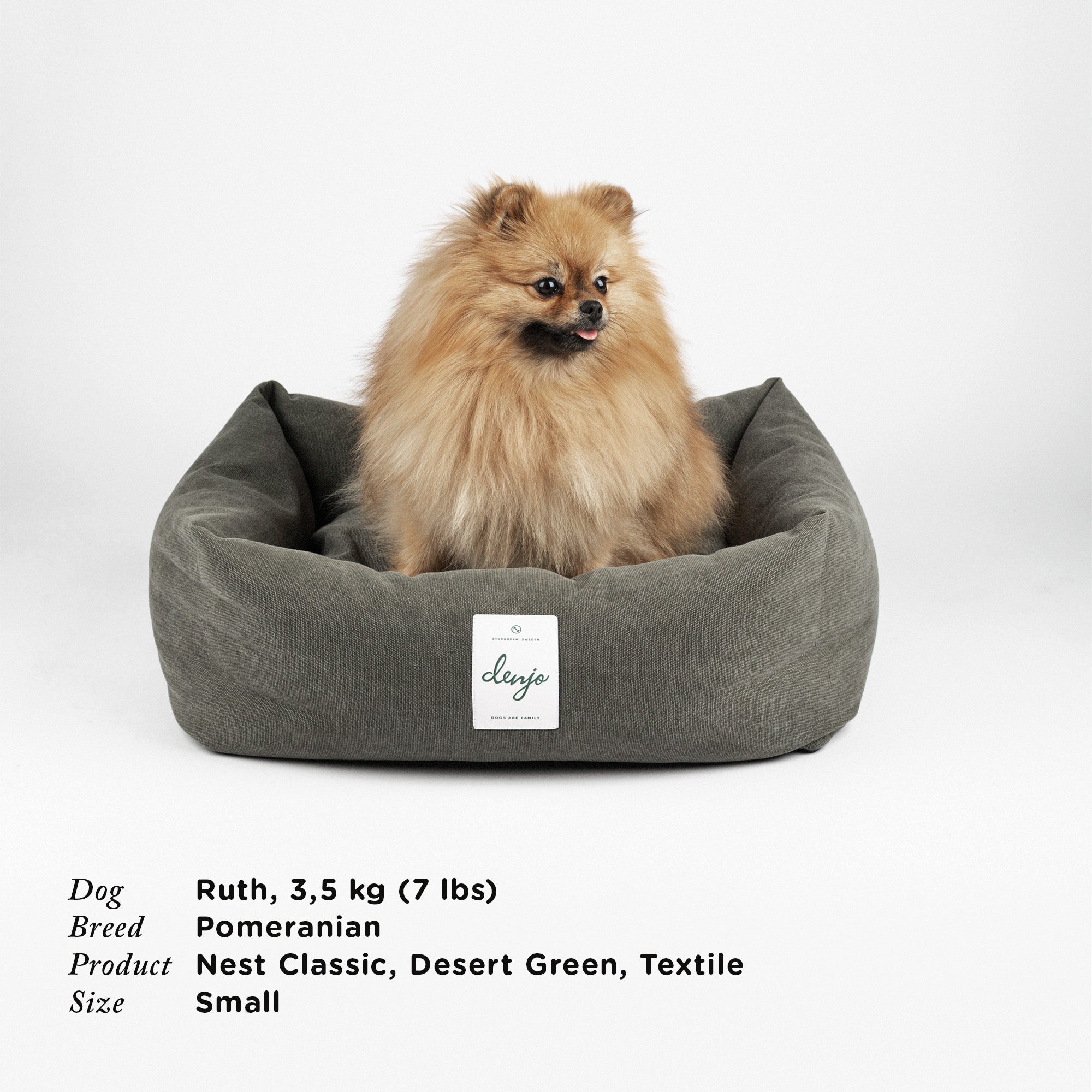 Denjo Dogs - Classic nest, Desert green