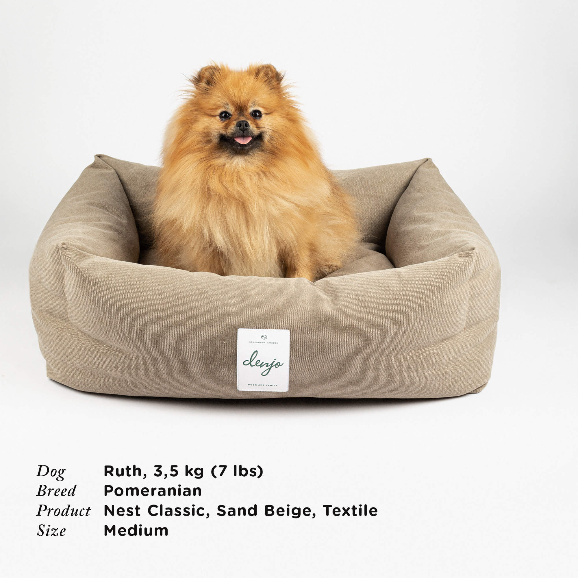 Denjo Dogs - Classic nest, Sand beige