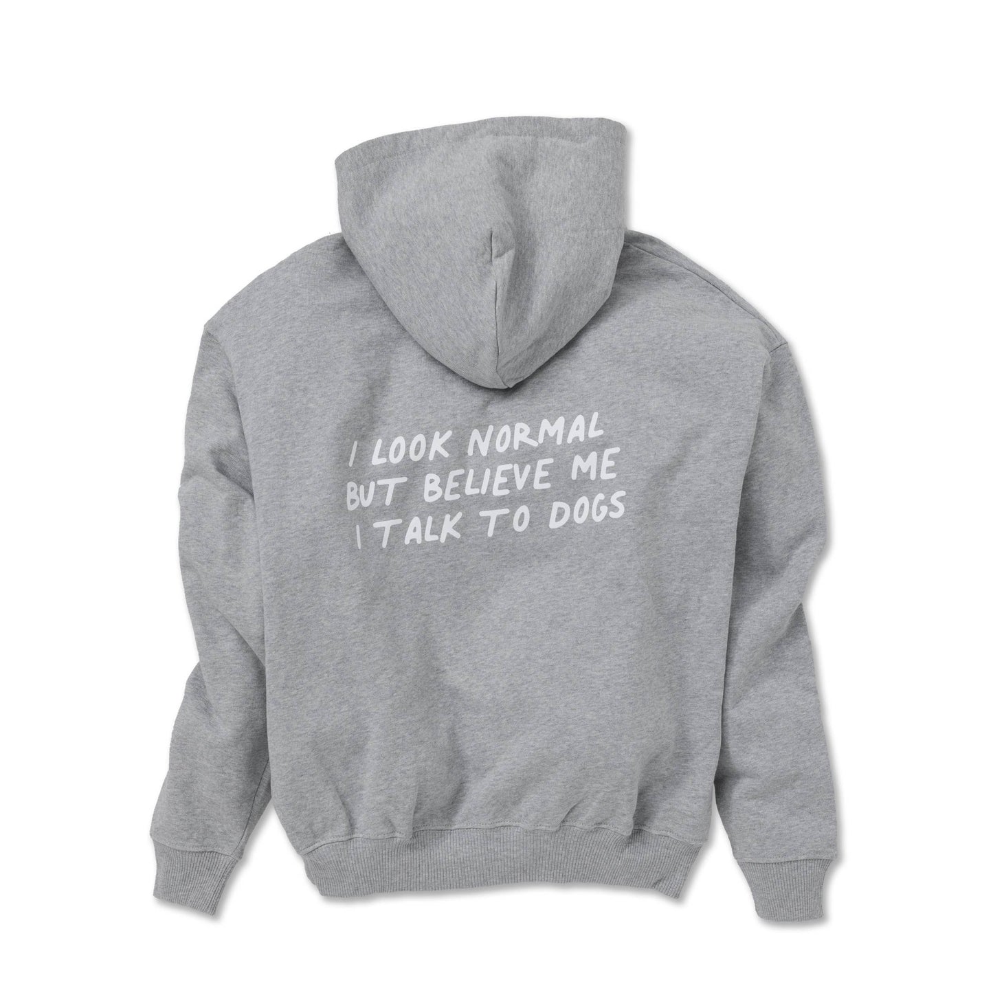 Oversized hættetrøje „Jeg ser normal ud“ grå
