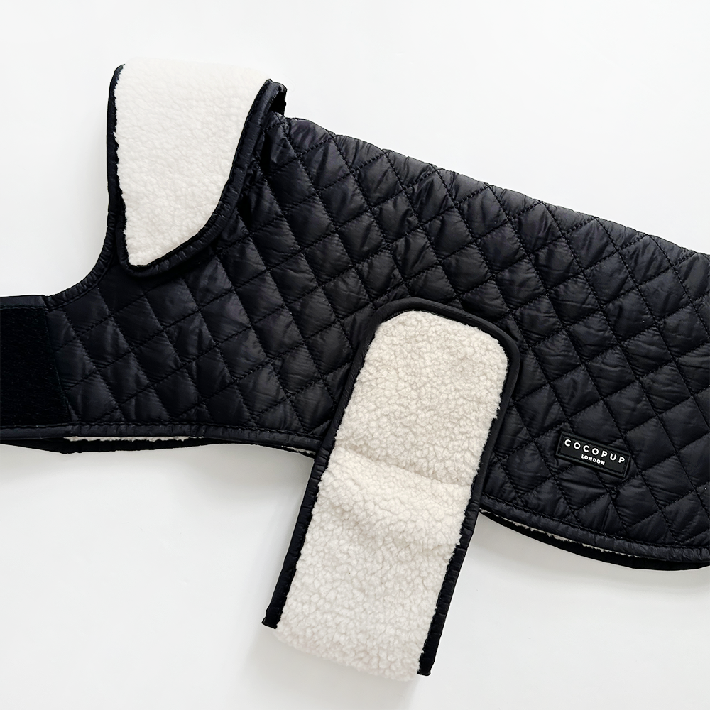 LUXE Quilted Dog Coat 🐾 - Midnight Black