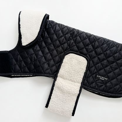 LUXE Quilted Dog Coat 🐾 - Midnight Black