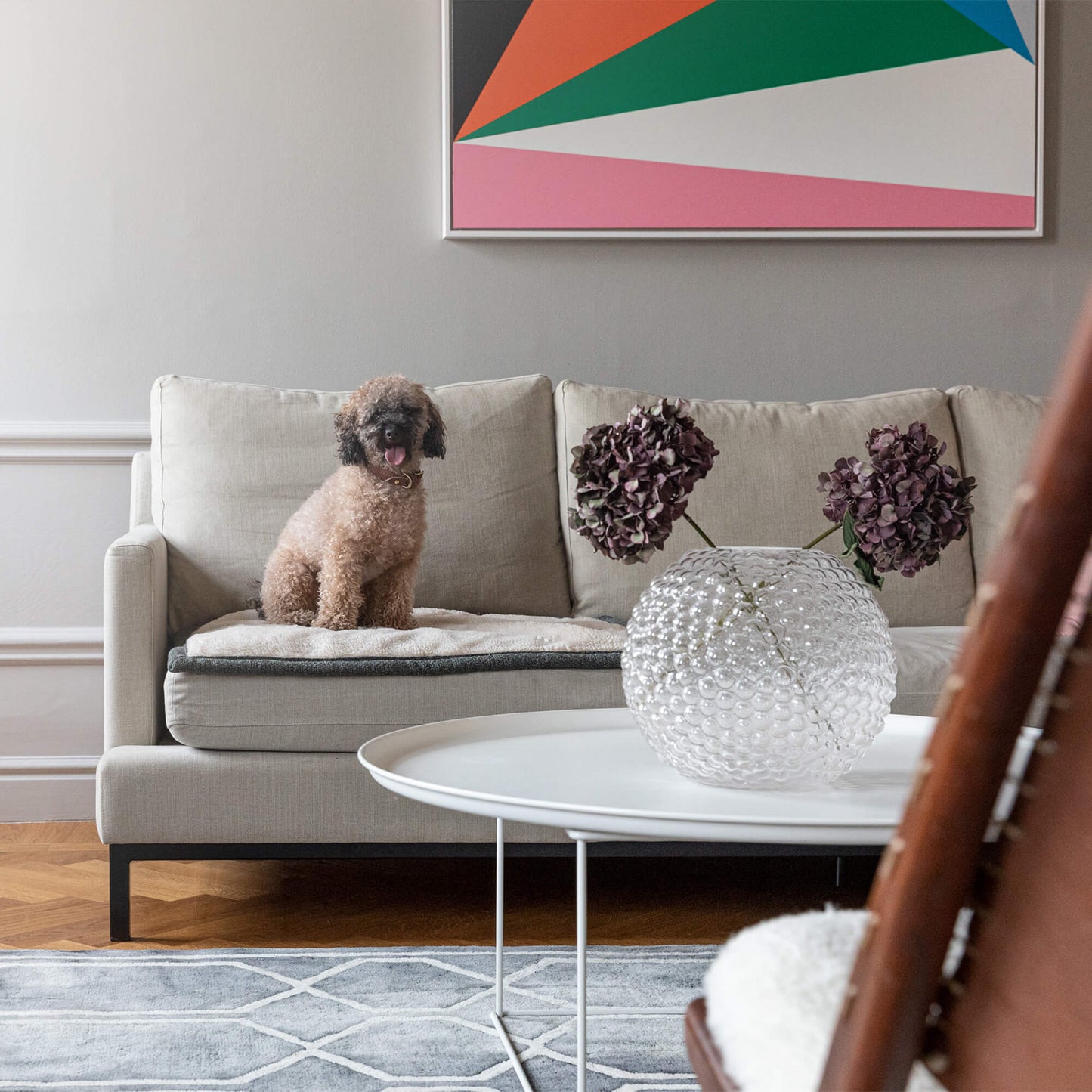 Denjo Dogs - Travel blanket med læderdetaljer, Green