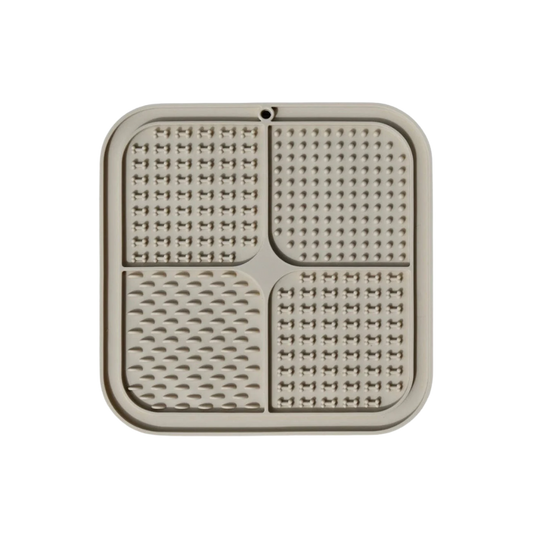 Slikkemåtte m. sugekopper, beige