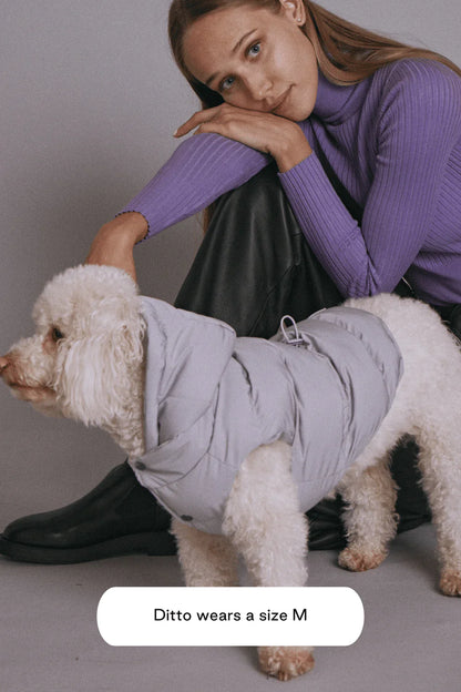Puffer hundejakke, lavendel